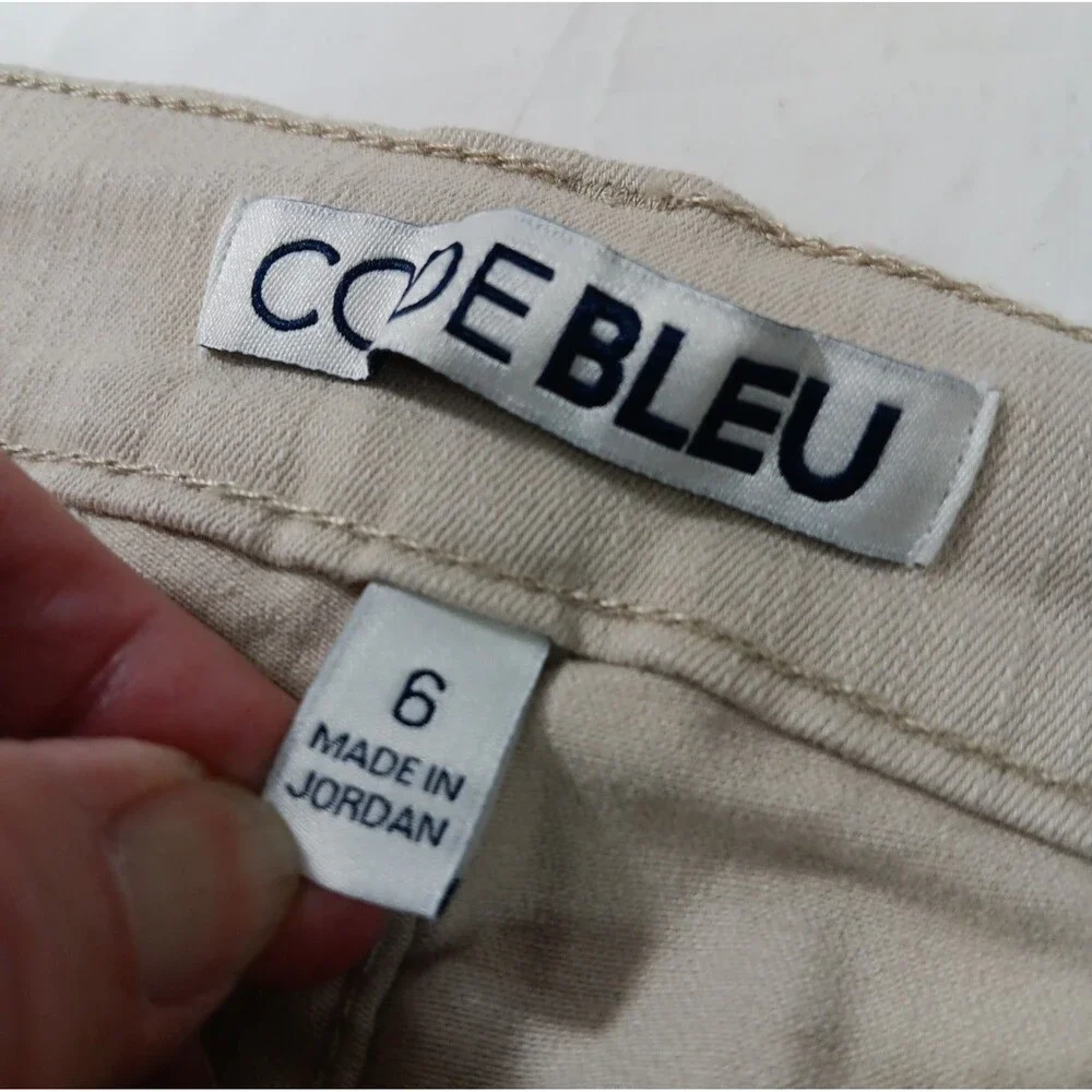 Code Bleu Denim Shorts Women's Size 6 Beige Long